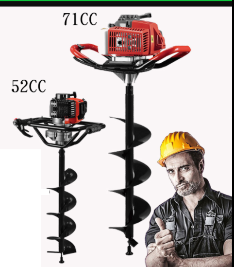 Máquina de perfuração do furo da gasolina de dois tempos de alta potência do eixo da terra da gasolina para ferramentas de jardim 52cc/71cc