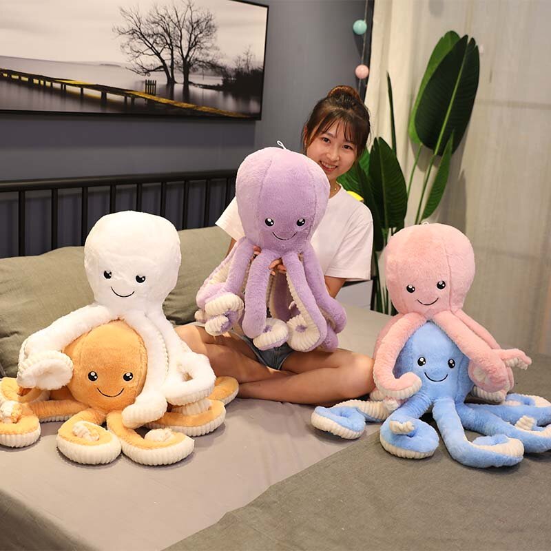 Cartoon Lovely Simulation Octopus Pendant Plush Stuffed Toy Soft Animal Home Accessories Cute Animal Doll Children Birthday Gift