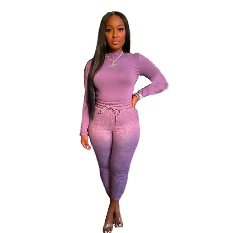 Casaul Women Tracksuit Two Piece Set Shirt And Long Pants Sportsuit Matching Suit Clothes For Women Outfit