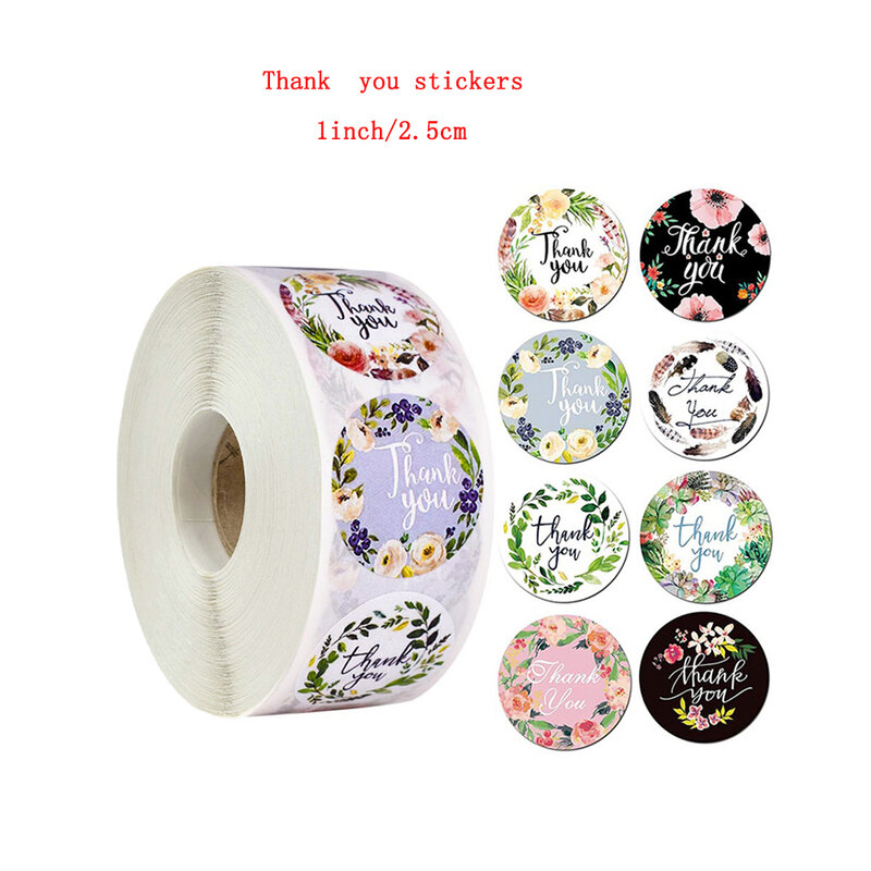 8 Kinds Of Floral Thank You Sticker Printable Label 1 Inch Gift Wrap  Birthday Party Suggestion Stationery