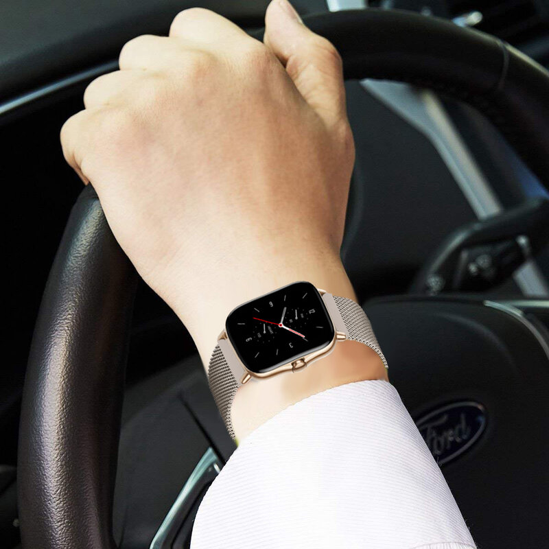 Bracelet de montre magnétique en métal, 20mm 22mm, pour Samsung Galaxy watch 3 45mm 41mm/Active 2 46mm 42mm Gear S3 Huawei GT2e