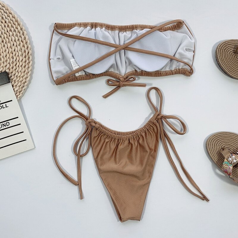 Bikini brasileño Bandage para mujer, traje de baño Sexy de 2 piezas, conjunto de Bikini, novedad de 2022