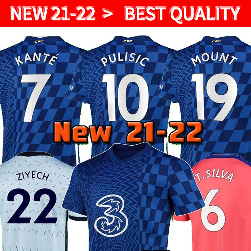 20 21 22 Chelsea Cf Soccer Jersey Football Werner Havertz Chilwell Ziyech 2021 2022 Pulisic Home Blue Football Shirt Kids Set Shirts