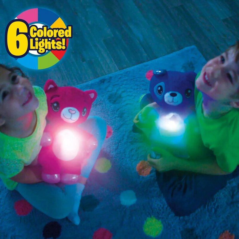 Wypchane zwierzę z gwiazdka lekki projektor w brzuchu pocieszające zabawki pluszowe zabawki nocne światło milutki szczeniak świąteczne prezenty dla dzieci