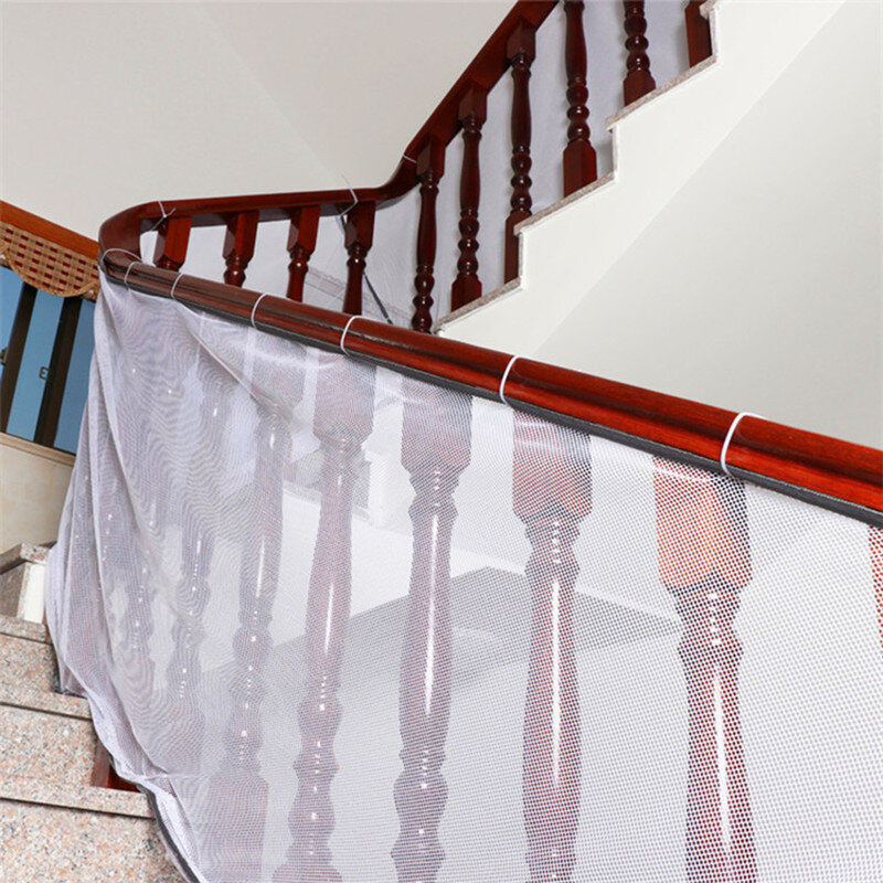 2M Baby Fence Stair Balcony Protection Rail Thickened Hard Mesh Kids Stairs Safety Net Thickened Hard Mesh Balcony Stair Fence