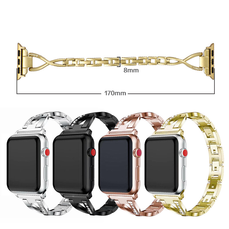 Edelstahl Metall Armband Band für Apple Uhr Serie 6 SE 5 4 38MM 42MM Handgelenk Band von iwatch 3 2 1 40MM 44MM Zubehör