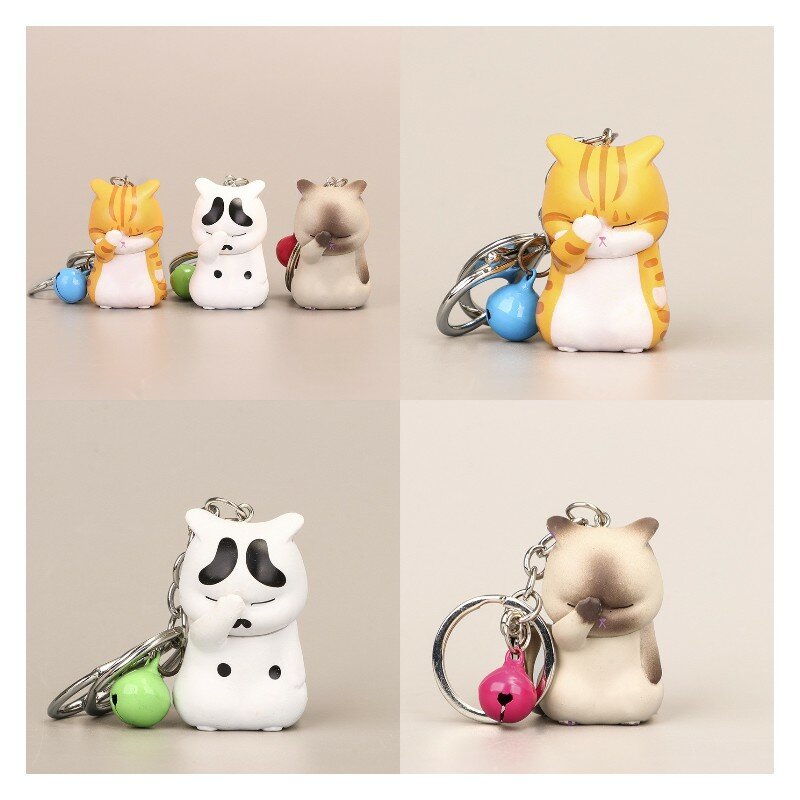Porte-clés chat mignon, nouveau Style, dessin animé, mode voiture, drôle, sac à dos, pendentif de téléphone créatif, cadeau pour ami
