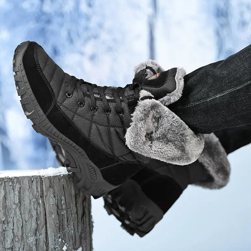 Высококачественные водонепроницаемые уличные сноубутсы высокие теплые зимние удобные нескользящие износостойкие походные ботинки
