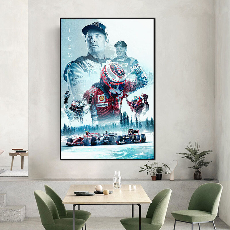 F1 Formule Mclaren Wereldkampioen Poster Ayrton Senna/Lewis Hamilton Poster Decoratie Art Decor Schilderen Bar Kamer Muur Canvas