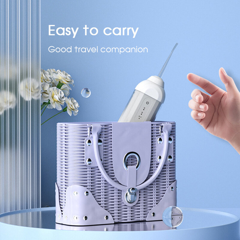 Boi Mini Smart Retractable Portable Oral Irrigator Rechargeable Whitening Water Flosser 4 Nozzles 200ML Teeth Cleaner