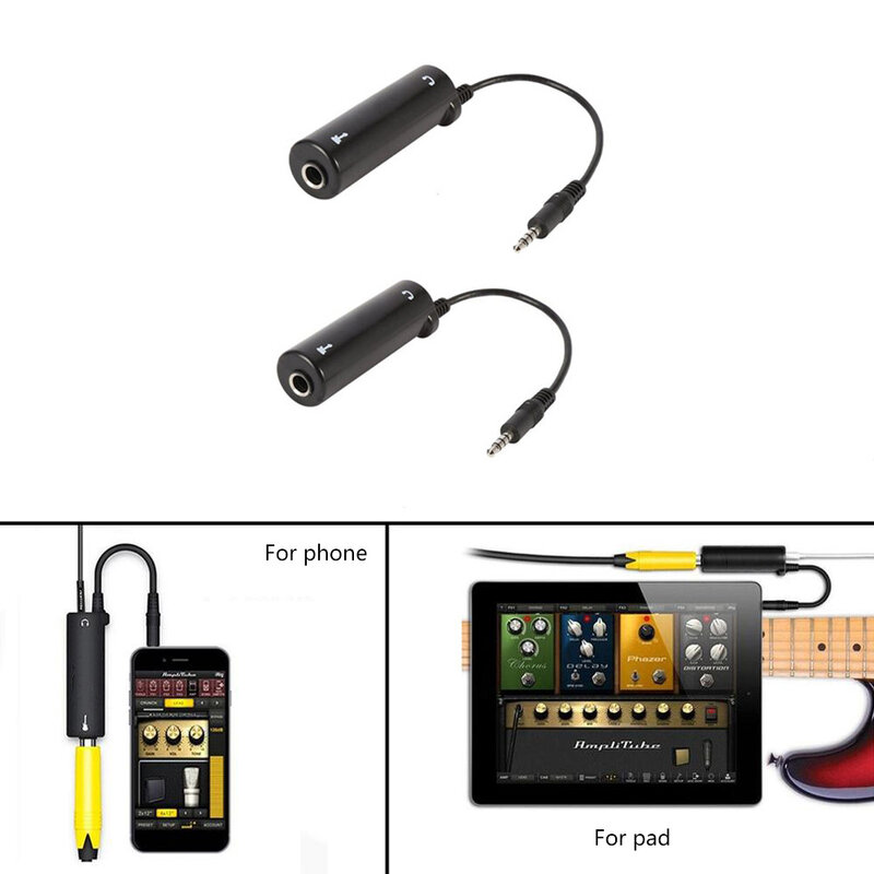 Convertidor de interfaz de guitarra, dispositivo convertidor ligero de efectos de guitarra, para IPhone/IPod/IPad