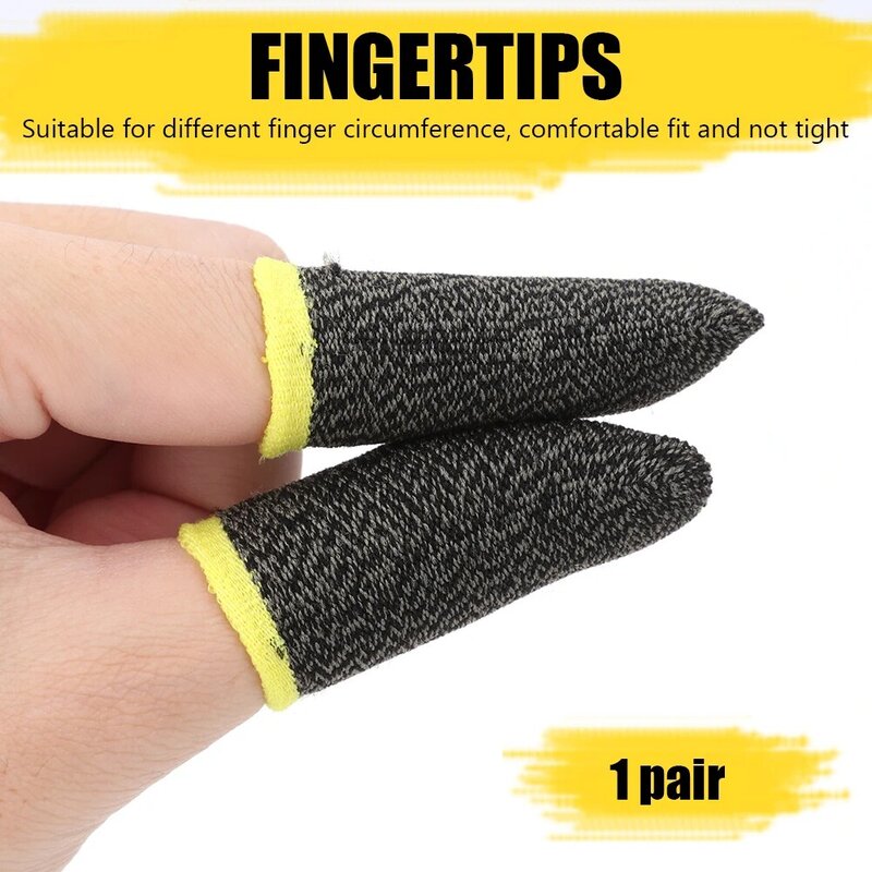 Luvas sensíveis ao toque para pubg, cobertura para dedos, 2 peças, à prova de suor, sem arranhões, luva de dedo para jogos