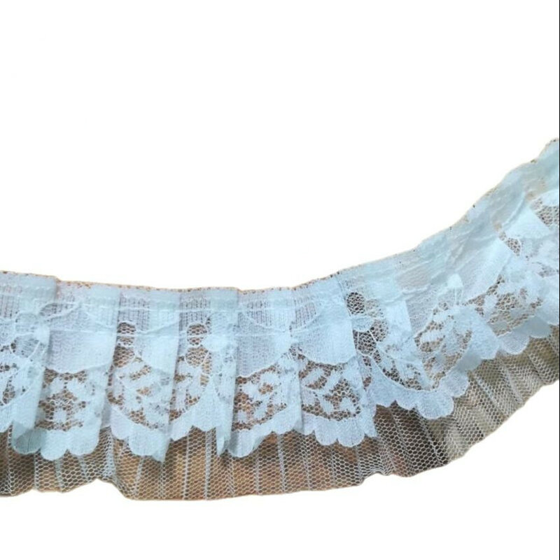 Cinta de tela de encaje bordado, guipur, 5cm, costura de flores de encaje blanco, cintas de ajuste para ropa, manualidades, dentelle FR7, 1M