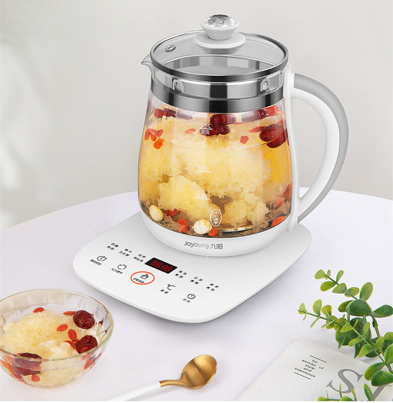 220V 1.5L domowy czajnik elektryczny automatyczne szkło zdrowie konserwujące garnek przenośny Mini multicooker herbata deser kuchenka