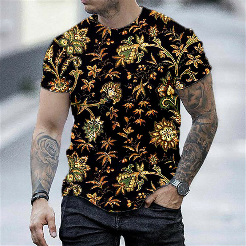 3D 꿀벌 유럽과 미국의 새로운 남성 캐주얼 라운드 넥 반팔 디지털 인쇄 슬림 풀오버 남자 티셔츠 청소년 티셔츠