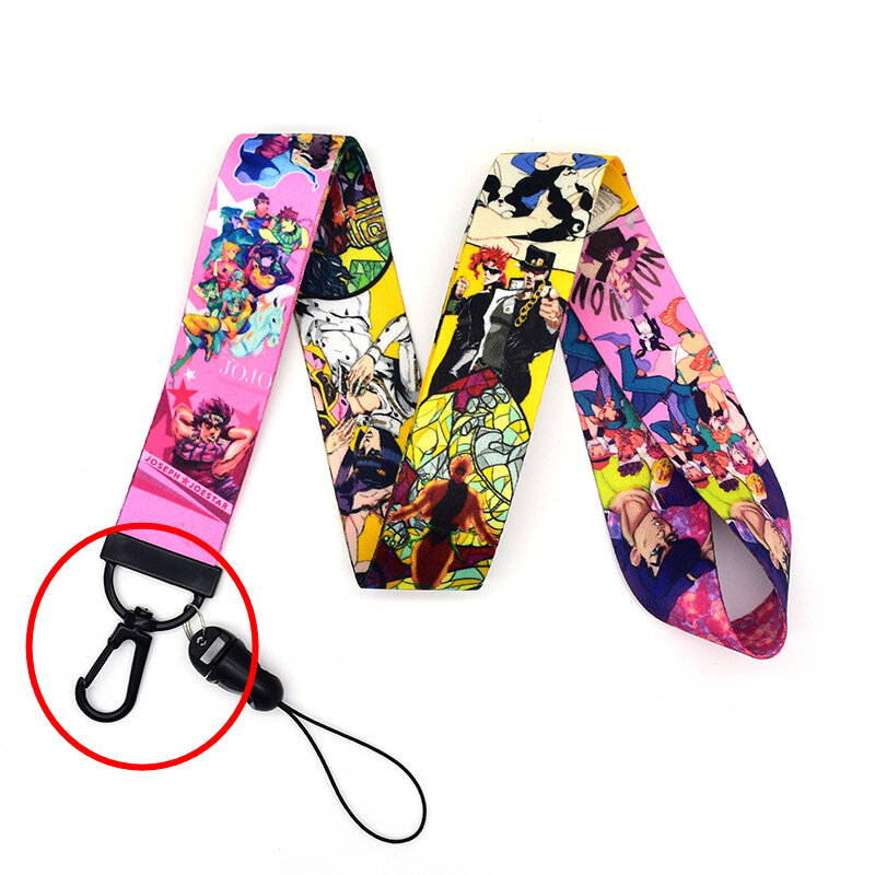 Jojo Bizarre Adventure Cosplay Accessories Prop Chain Key Rings Cell Phone Neck Strap ID Lanyards Key