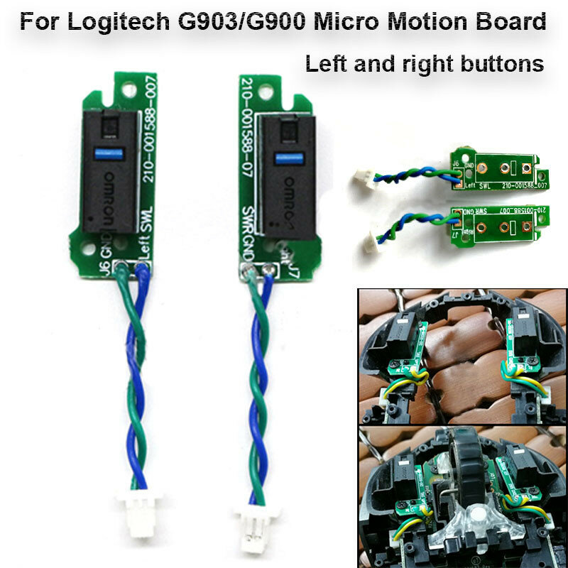 Per Logitec G903 mouse da gioco scheda madre micro-motion pulsanti sinistro e destro G900 parti di riparazione dell'interruttore della scheda del pulsante della scheda piccola