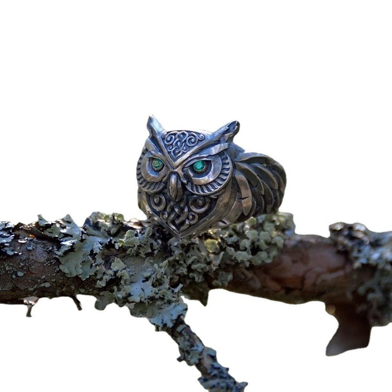 New Animal Owl Ring Retro Style Men and Women Through Punk Style Hip Hop Ring Banquet Gift Wholesale Gothic