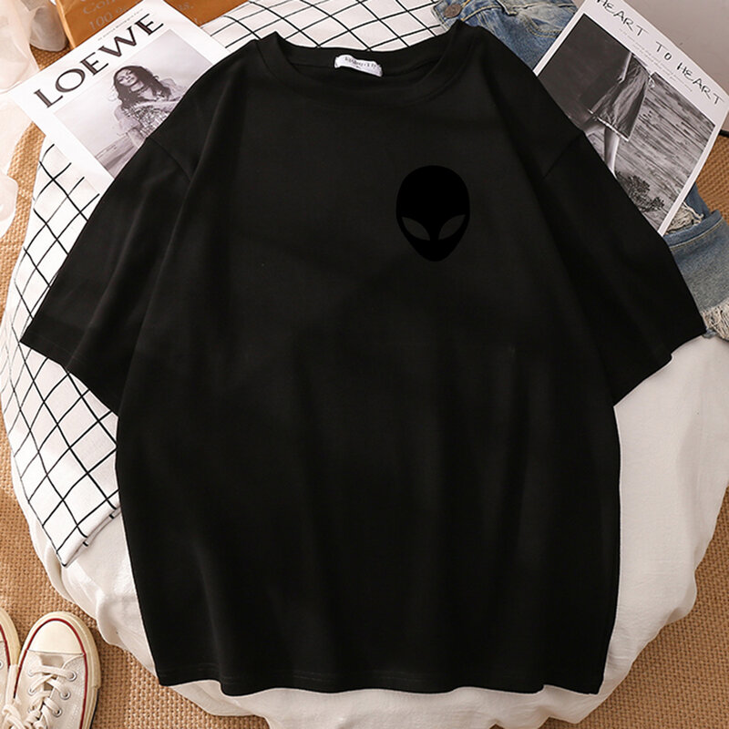 Zwart Alien Masker Afdrukken Mannen Tshirts Oversized Comfortabele Tee Shirts Regelmatige Mouw Mans T-shirt Zomer Mode T-shirts