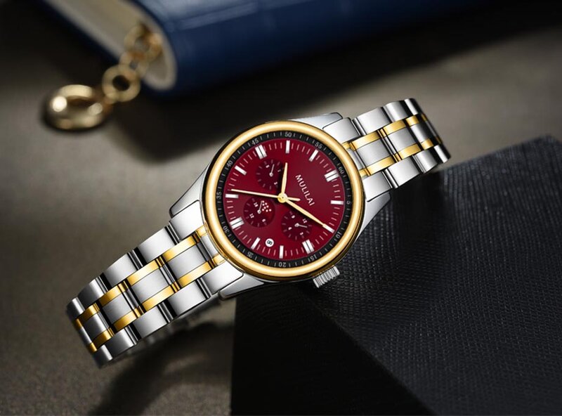 새로운 여성 시계 브랜드 럭셔리 골드 커플 시계 스포츠 쿼츠 시계와 팔찌 방수 캘린더 손목 시계 Relogio Feminino