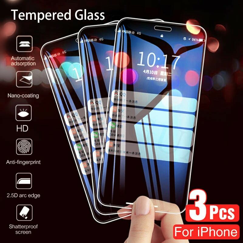 Película de vidro temperado para apple iphone se 2020, cobertura total, 3 unidades, proteção de tela para iphone se 2020, se2020 es
