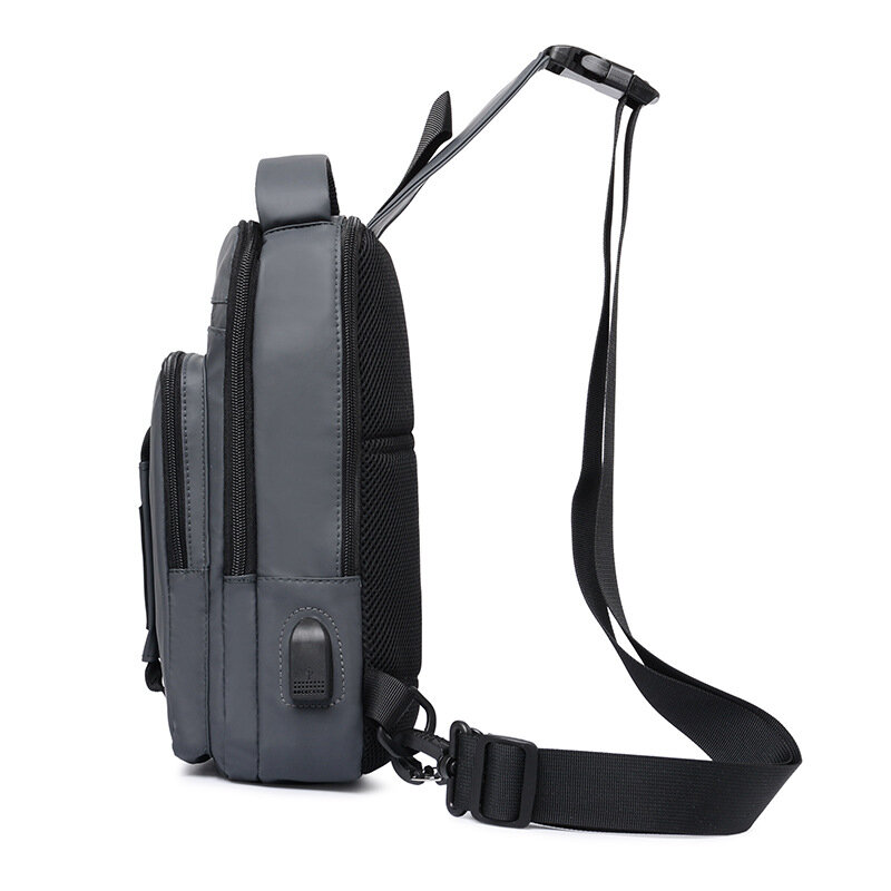 متعددة الوظائف الرجال حقيبة كروسبودي موضة USB تهمة الصدر حزمة الرافعة حقائب كتف الذكور مقاوم للماء رحلة قصيرة حقيبة ساعي 2020