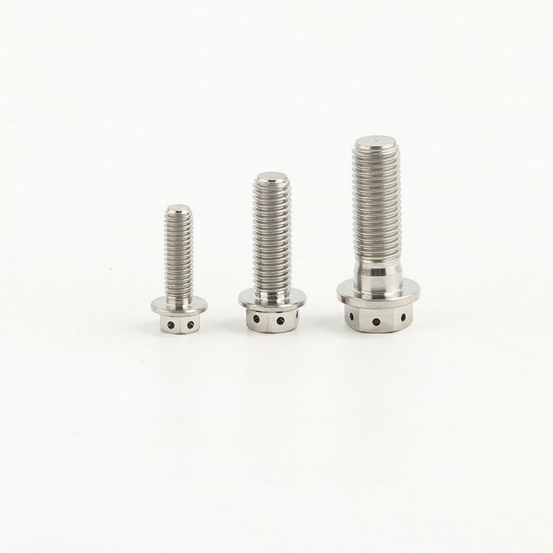 M6 10-60mm Six-hole Flange Screw Titanium Alloy Inner and Outer Hexagon Flange Screws for Motorcycle Car Aeromodelling Refit