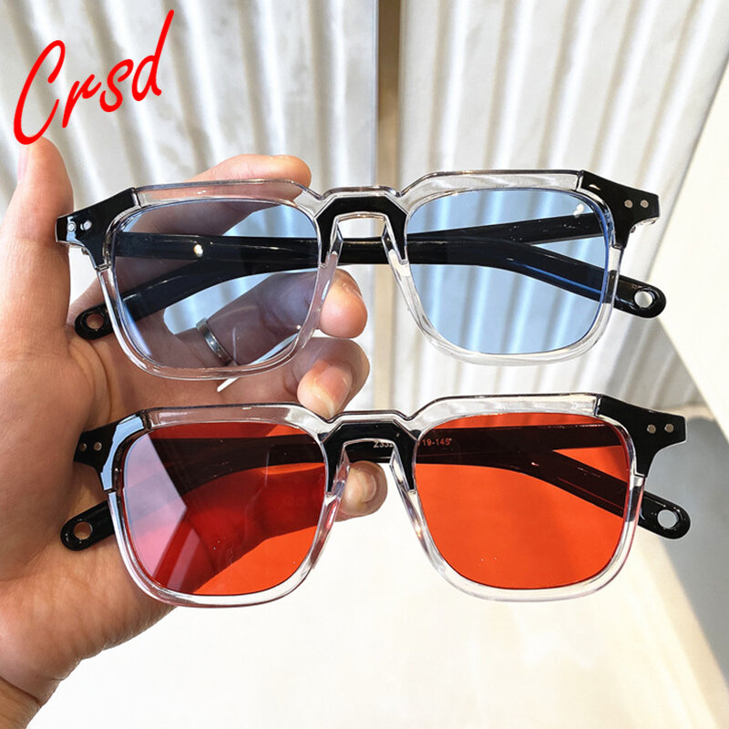 CRSD 2020 Neue High-qualität Spleißen Meter Nagel Quadrat Sonne Gläser Mode Männer Hip Hop Brillen Retro Sonnenbrille Frauen