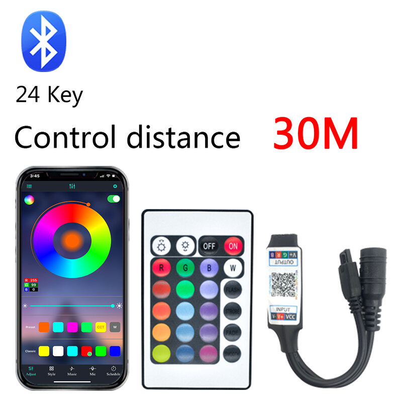 Controller a strisce luminose a LED Bluetooth WIFI 44 chiave telecomando a infrarossi 44 telecomando a chiave RGB 5050/2835 12V LED