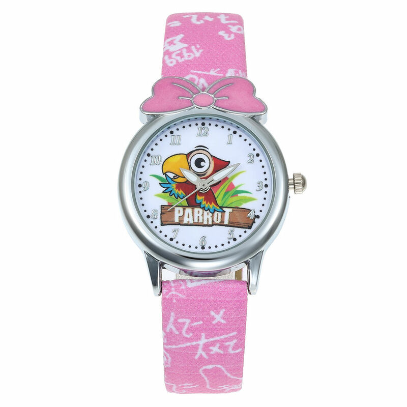 Relógio infantil carrinho e papagaio relógio casual esportivo de quartzo para meninos relógios com pulseira de pássaros