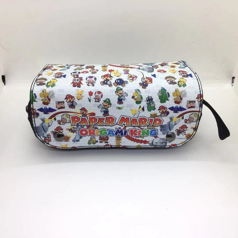 Super Mario Bros piórnik dwuwarstwowy o dużej pojemności zamek piśmiennicze Student Penbag torby na suwak wielofunkcyjne artykuły papiernicze