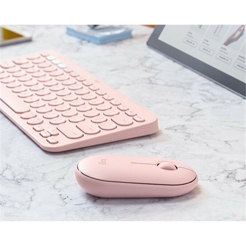 Untuk Logitech M350 Pebbe Mouse Bluetooth Nirkabel Ultratipis Small Mute Office Games Notebook PC 1000DPI Cobbleel Mouse
