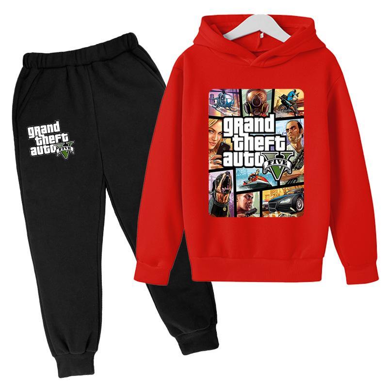 Grand Theft Auto Driver ผ้าฝ้าย GTA 5แขนยาว Street สไตล์คุณภาพสูง Unisex Boy/สาว Outerwear เสื้อ + กางเกง