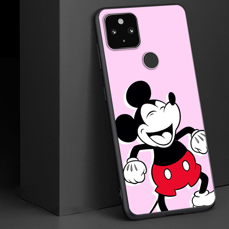 Disney-funda a prueba de golpes para teléfono móvil, carcasa blanda para teléfono negro, Mickey Mouse, a prueba de golpes, para Google Pixel 5 4 5A 4A XL 5G