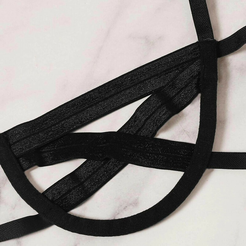 Sexi lingeri pornô sutiã breve define ver através de lingerie feminina conjunto erótico cortar bandagem sutiã calça sensual lingerie mulher