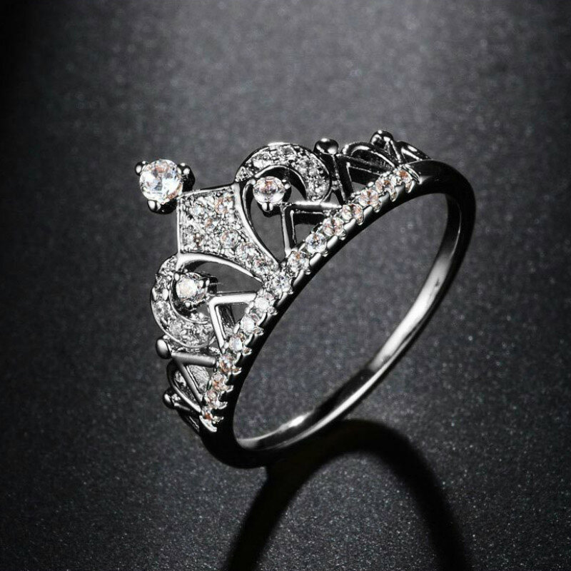 Vimio princesa coroa anéis para mulheres aaa zircônia cúbica micro pave ajuste noivado anéis de casamento feminino anel acessórios