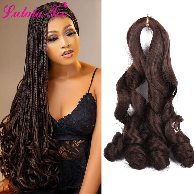 20inch Spiral Curls Loose Wave Synthetic Braiding Hair Extension Pre Stretched Crochet Braids For Black Women