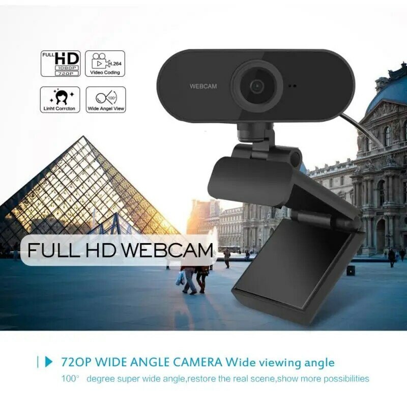 Nowa kamera internetowa HD 1080P komputer PC kamera internetowa z mikrofonem obrotowe kamery do transmisji na żywo wideo wywołanie konferencji