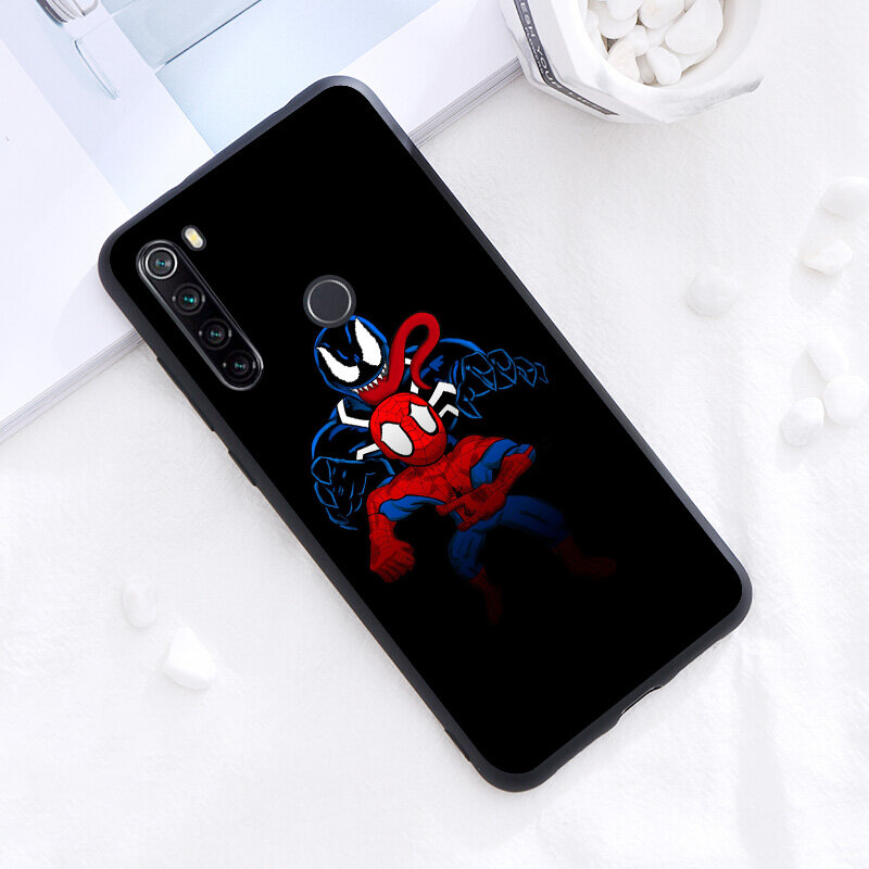 Marvel Anime Spiderman For Xiaomi Redmi Note 4 4X 5 5A 6 7 8 8T 7S 9S 9T 10 10S 5G Pro Prime Max Balck Soft Phone Case
