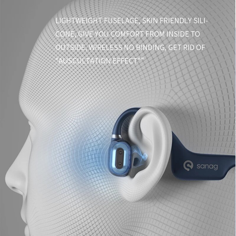 Auriculares inalámbricos A5s con Bluetooth, cascos de conducción ósea, estéreo, manos libres, deportivos, resistentes al agua, con micrófono