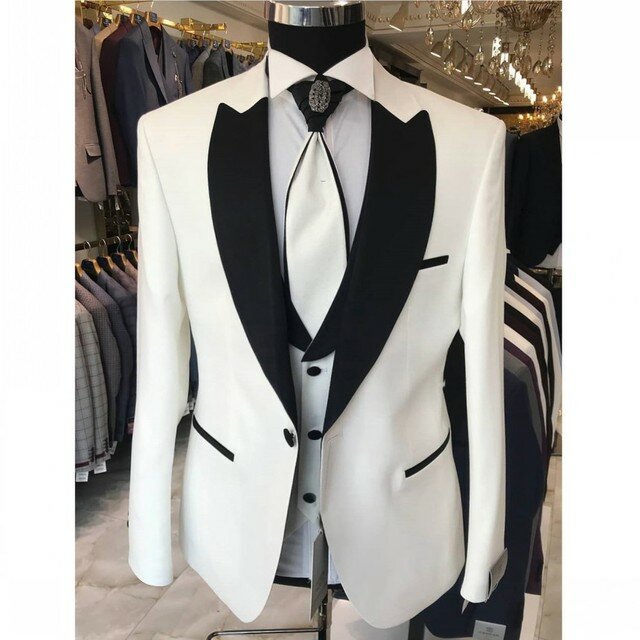 Specjalny duży krawat kostium Homme jeden przycisk garnitury męskie smoking ślubny Terno Masculino bal pan młody Slim Slim Fit, blezer 3 sztuk