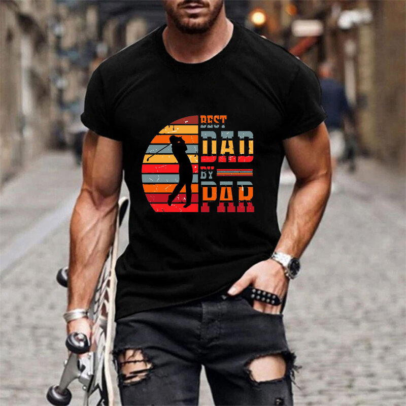 T-shirt da uomo di marca Top Quality Cool divertente Best Dad Design stampa o-collo T-shirt da uomo T-shirt luminosa T-shirt da uomo Camiseta