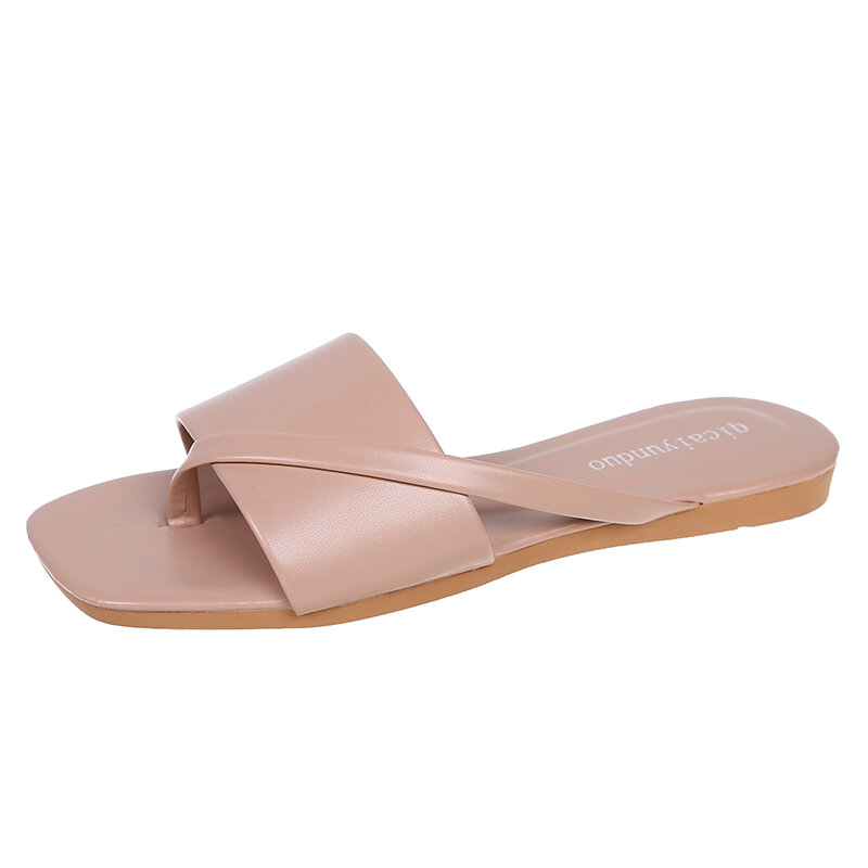 2021 New vogue pantofole estive moda donna infradito sandali coreani fondo piatto morbida suola punta Casual scarpe da spiaggia scivoli di pelliccia