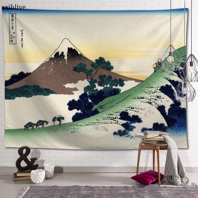 Tapeçaria personalizado paisagem montanha impresso grande tapeçarias de parede hippie pendurado boêmio arte da parede decoração do quarto