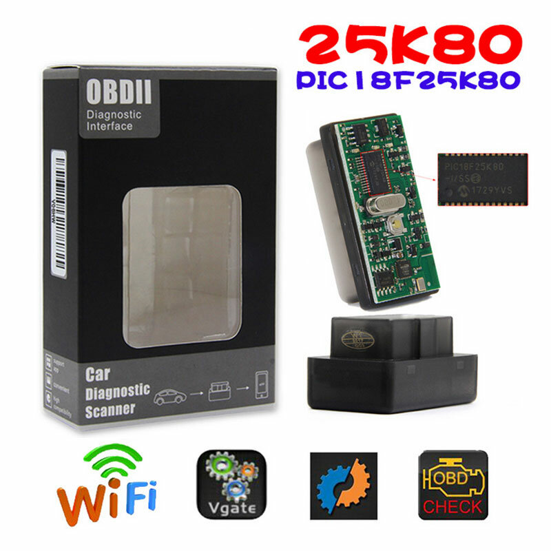 Herramienta de diagnóstico ELM 327 Super Mini ELM327, nuevo escáner WIFI V1.5 OBD2, interfaz con PIC18F25K80, para PC, IOS y Android