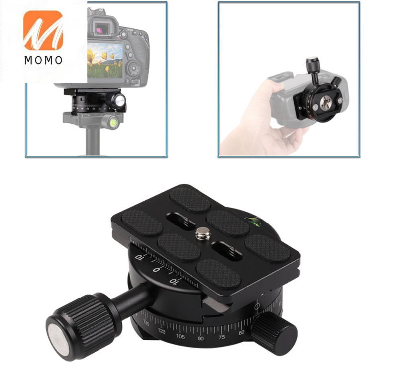 Accessorio per fotocamera Mini testa a sfera professionale con fiala di livello per treppiede testa a sfera leggera con rotazione 360