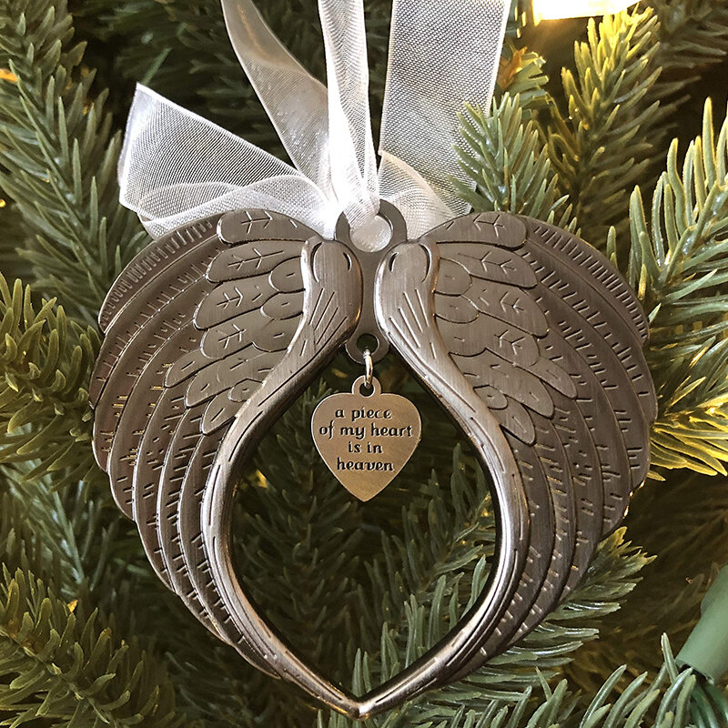 Colgante de adorno de ala de Ángel de Navidad, 2020, una pieza de mi corazón está en el cielo, JHP-Best