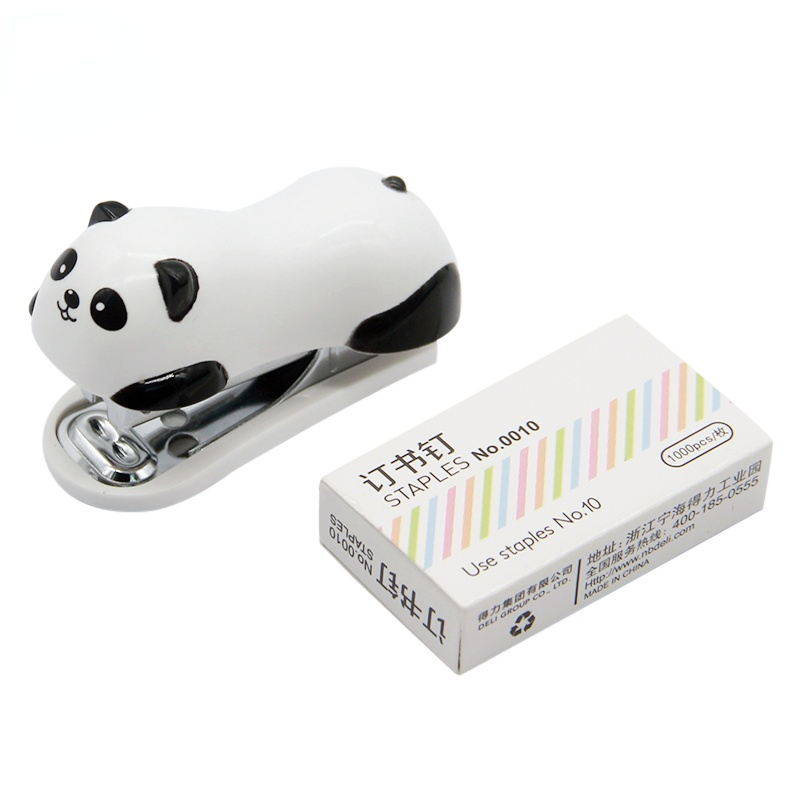 Mini Stapler Cartoon Panda Stapler Office School Supplies Staionery Paper Clip Binding Binder Book Stapler Kids Stapling Machine