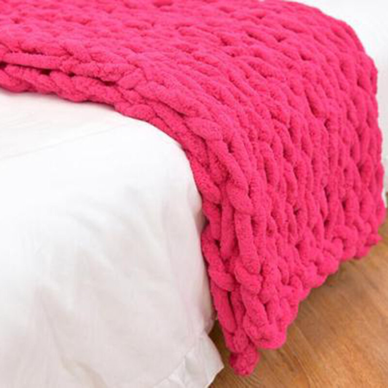 Manta gruesa de lana merina para tejer a mano, mantas de lana gruesa, alfombras suaves y cálidas, sofá cama para el hogar, Invierno