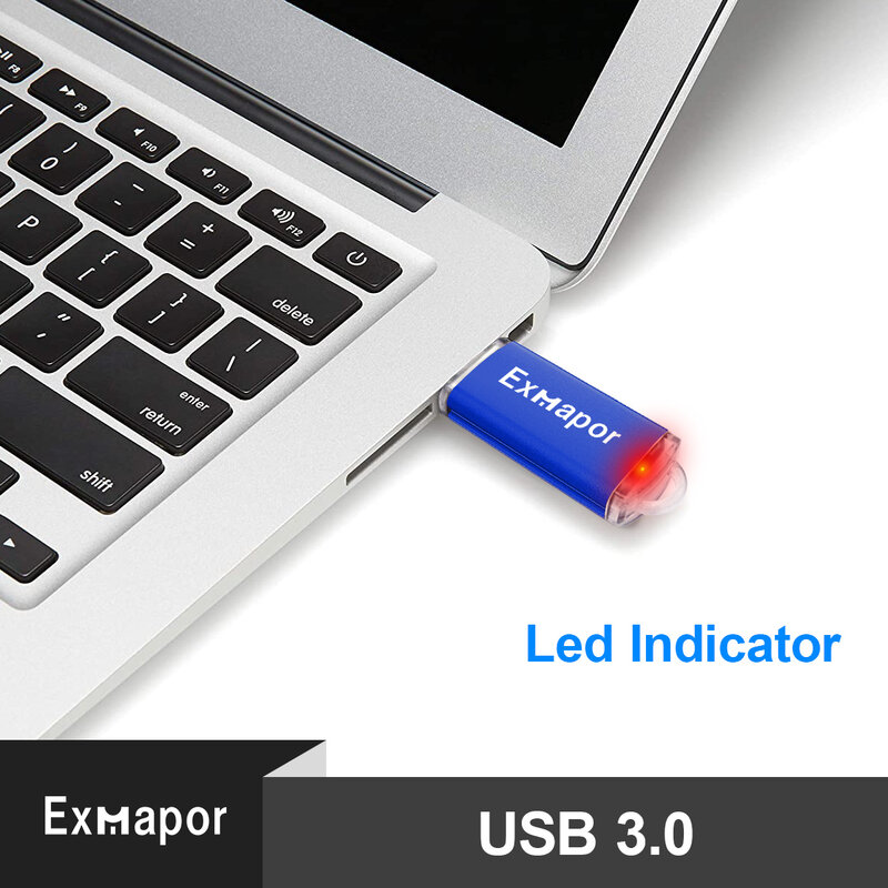 USB 3.0 Flash Drive 32 GB Exmapor Đèn LED 3.0 Ổ Nhảy Ổ Thẻ Nhớ Lưu Trữ Dữ Liệu Bút cho Máy Tính Mac Laptop